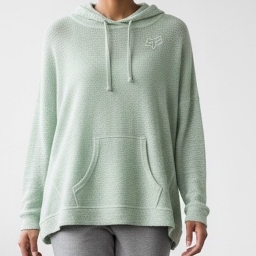 Fox Racing Womens Mint Green Open Cross Back Knit Pullover Hoodie Small moto